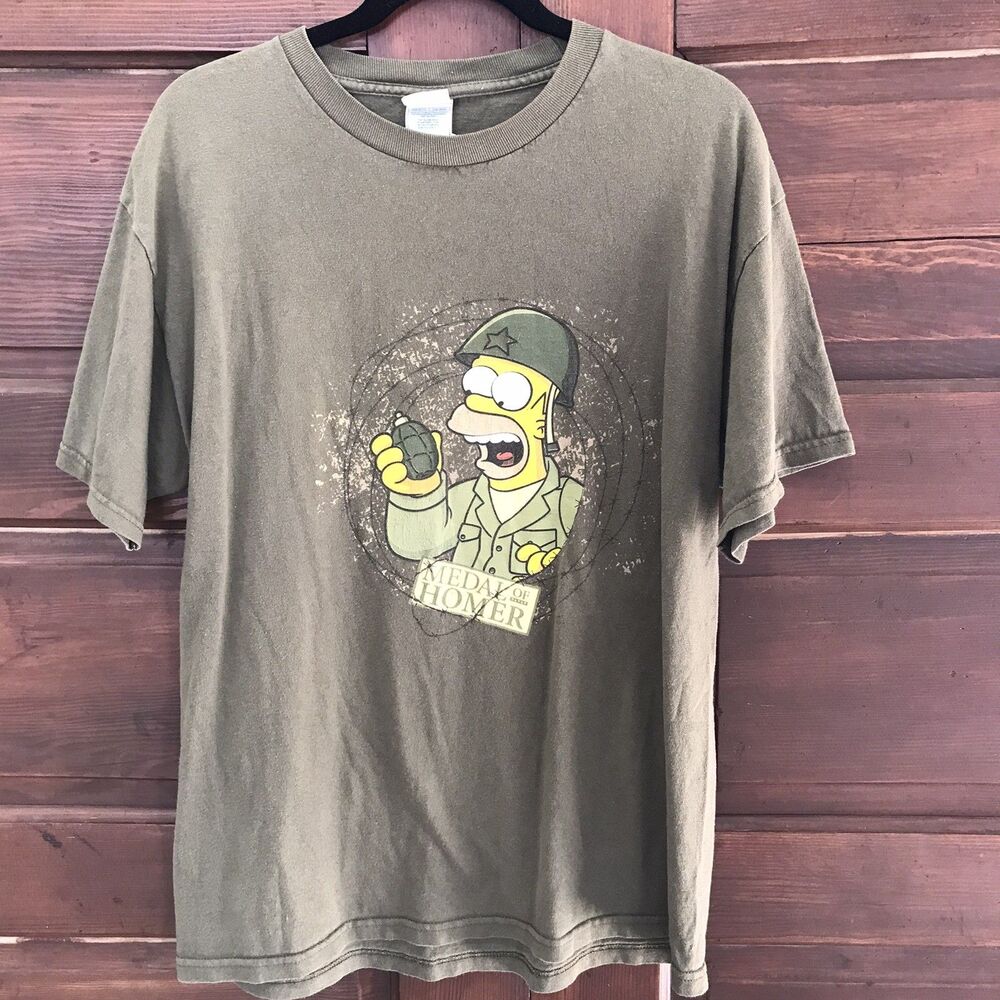 Homer Simpson “metal Of Homer” Green T-shirt Size Large
